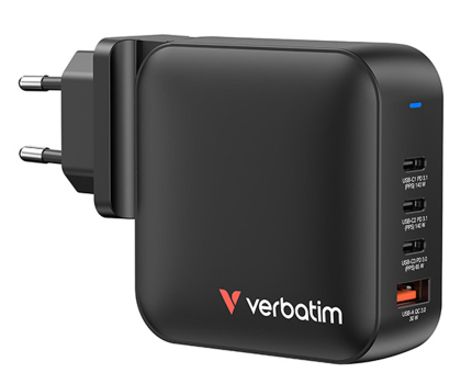 Ładowarka do smartfonów Verbatim Mini GaN Charger 165W 4 Port US/EU/UK ADP